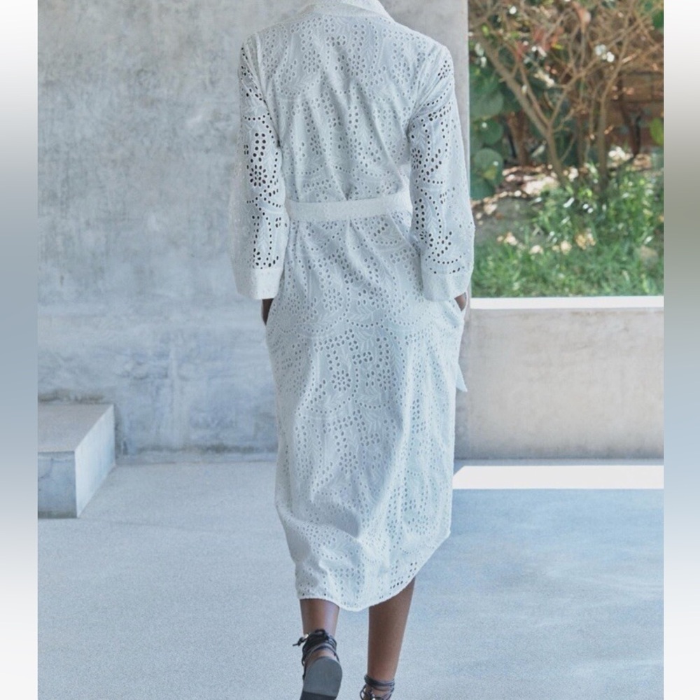 Zara White Eyelet Wrap Sundress with pockets - Picture 2 of 10